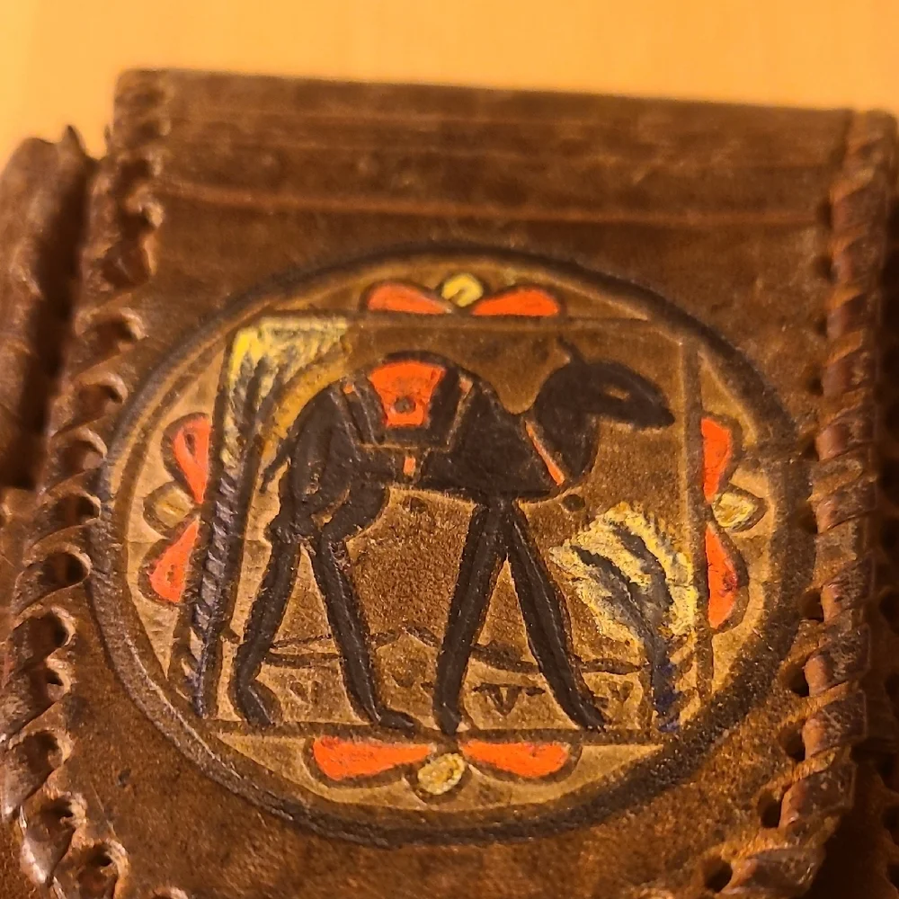VINTAGE 1945 Handcrafted Brown Leather Wallet